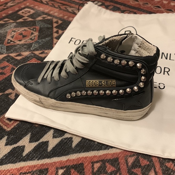 Golden Goose Slide Mid-Top Leather Stud Sneakers - Picture 7 of 7